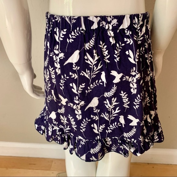 OSCAR DE LA RENTA Girls Cotton Poplin Bird Print Skirt Elastic Waist Ruffle Hem - Picture 11 of 16
